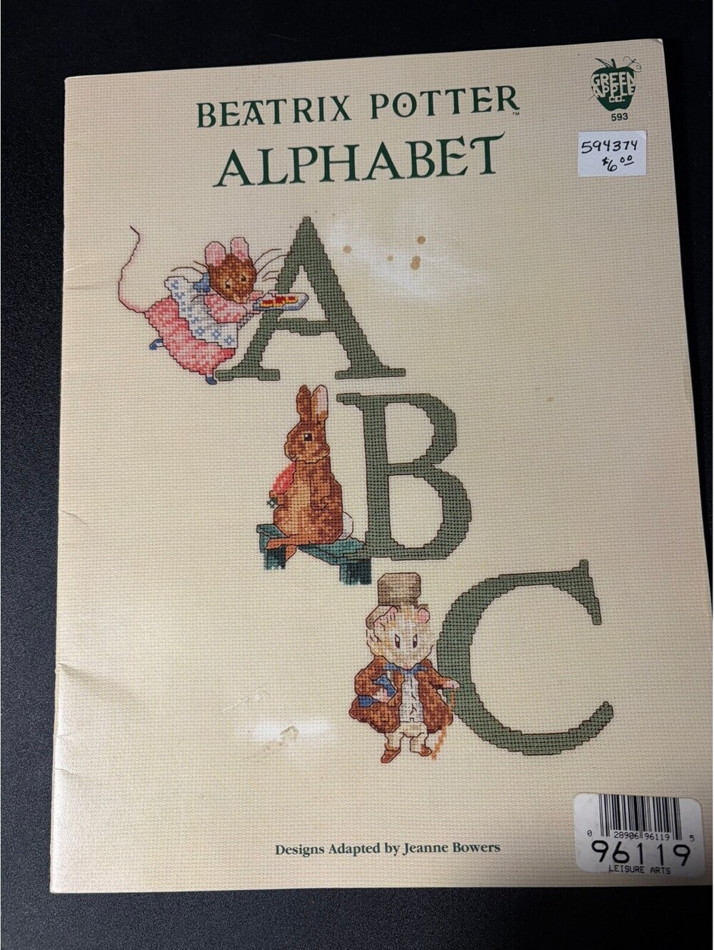 Beatrix Potter Alphabet Cross Stitch Pattern Book Peter Rabbit Licensed 1991